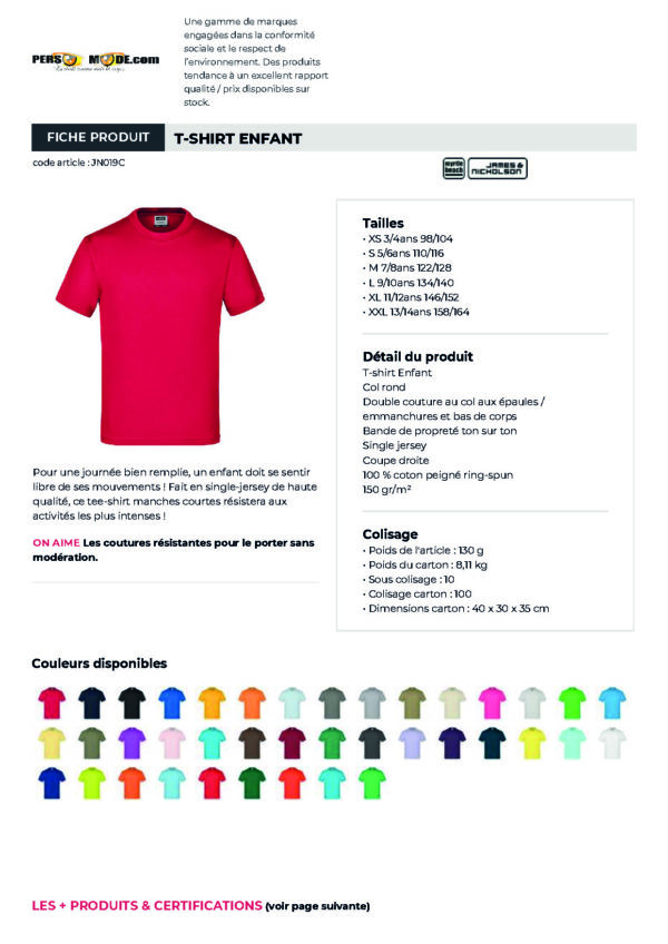 JN019 - T-SHIRT ENFANT – Image 2
